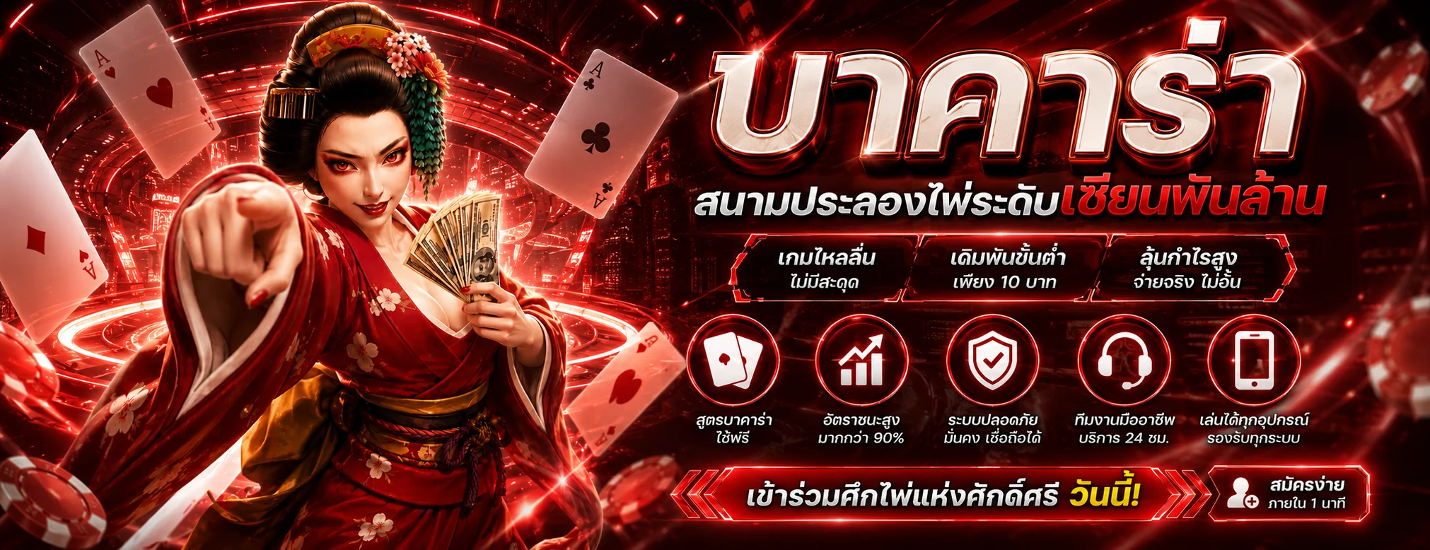 หน้าล็อบบี้คาสิโนออนไลน์บาคาร่าดีลเลอร์สดของ SLOTWALLET168